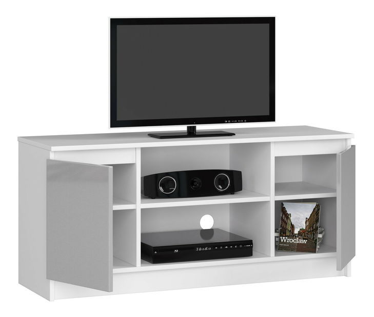 TV stolek Darian (bílá + cappuccino lesk)