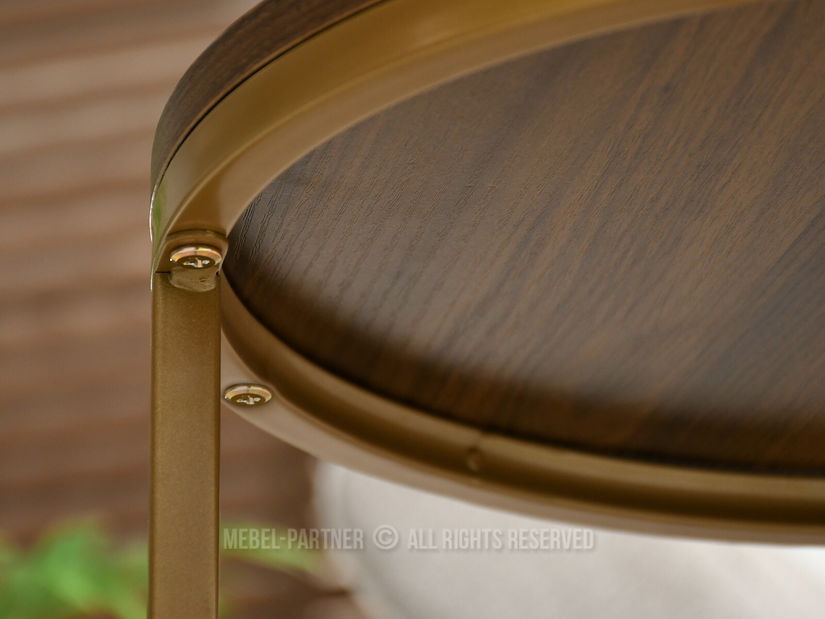 Konferenční stolek Corden (ořech + zlatá)