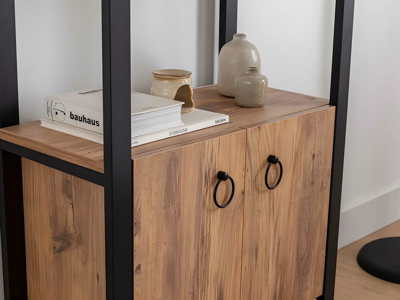 Regál Mupeli 1 (borovice atlantická + černá)