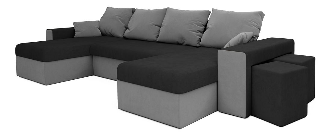 Rohová sedací souprava Baltimore (šedá + černá)