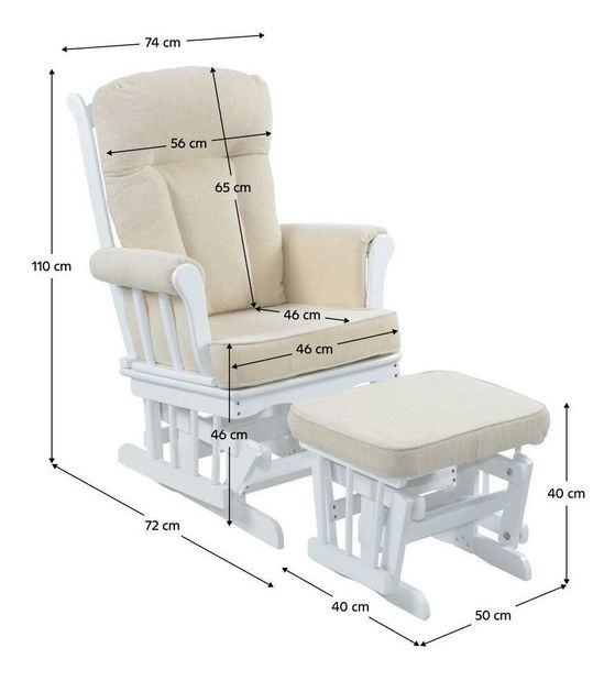 Houpací křeslo s podnoží Sofarda (bílá + krémová)