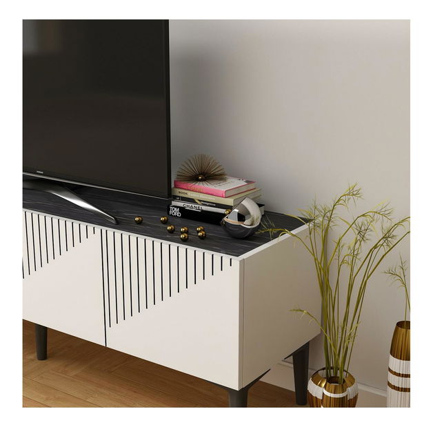 TV stolek/skříňka Tomune 4 (bílá + černá)