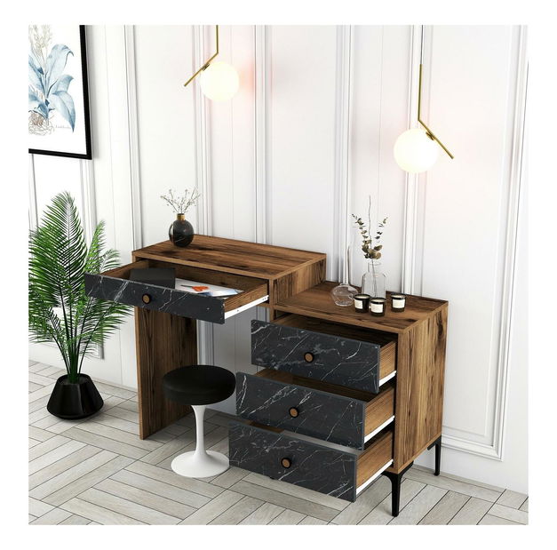 Toaletní stolek Logan 2 (ořech + černá)