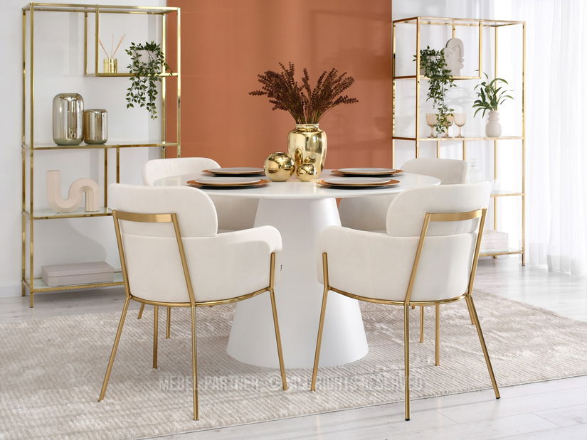 Židle Baggie K (krémová + zlatá)