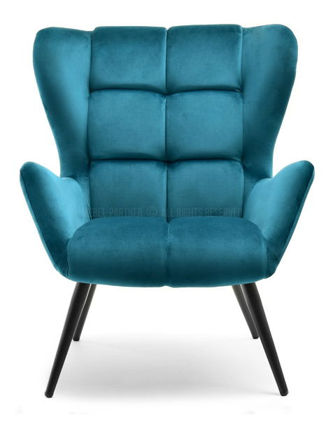 Křeslo Kikino (tyrkysová + černá)