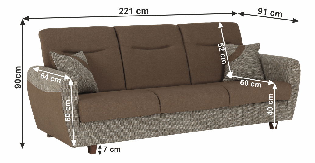 Pohovka Miriel hnědá