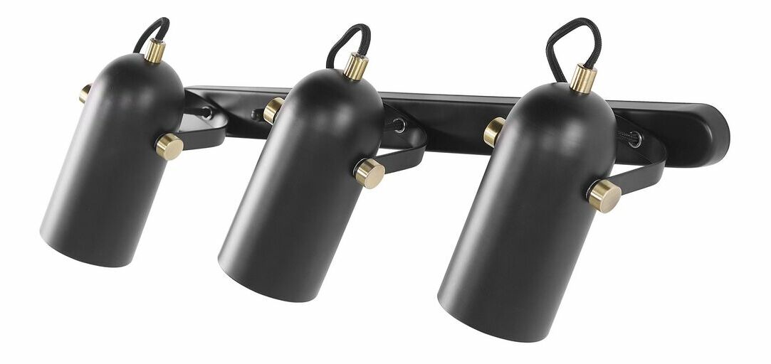 Trojitá nástěnná lampa TYRO (kov) (černá)