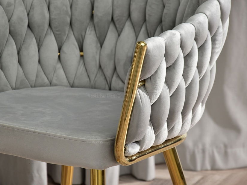 Židle Idris (šedá + zlatá)