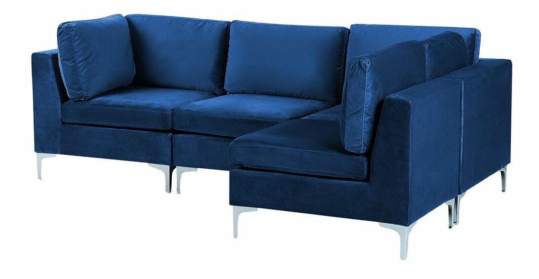 Rohová sedací souprava Eldridge (sametově modrá) (L)