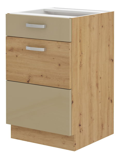 Dolní kuchyňská skříňka Arryn 50 D 1F 1S (dub artisan + lesk cappucino)