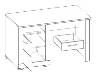 PC stolek Twin TW 12 (šedá + bílá matná)