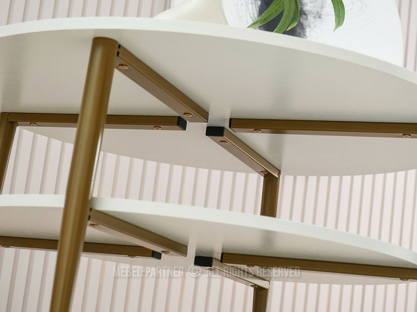 Konferenční stolek Randolf Xl (bílé dřevo + zlatá)