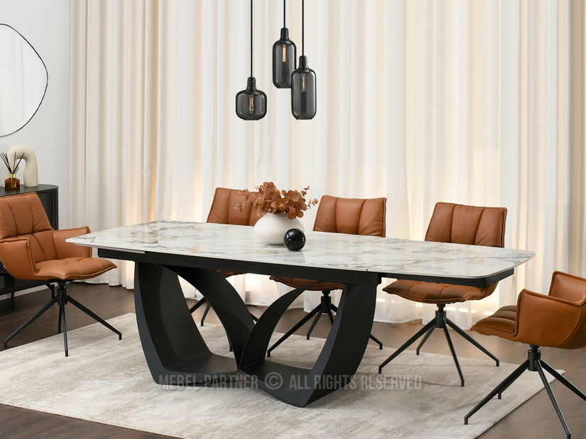 Jídelní stůl Carteles (mramor + černá)
