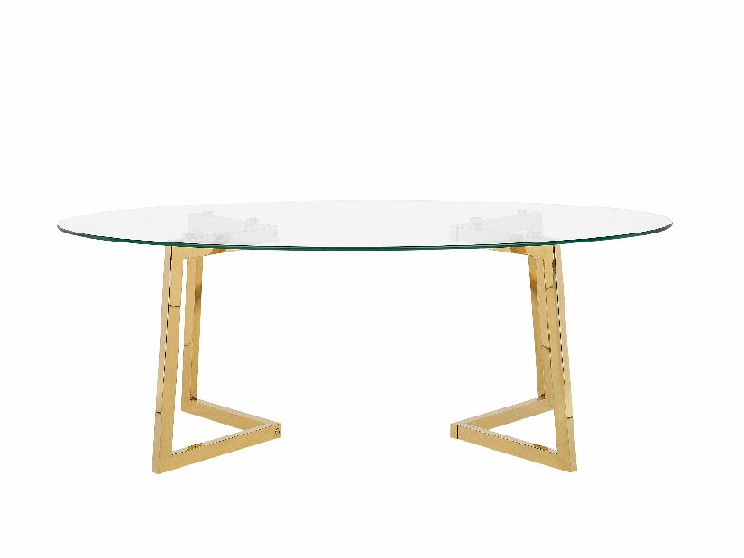 Konferenční stolek Fondi (průhledná) (zlaté nohy) *výprodej