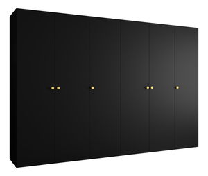 Šatní skříň 300 cm Parna 1 (černá + zlatá)