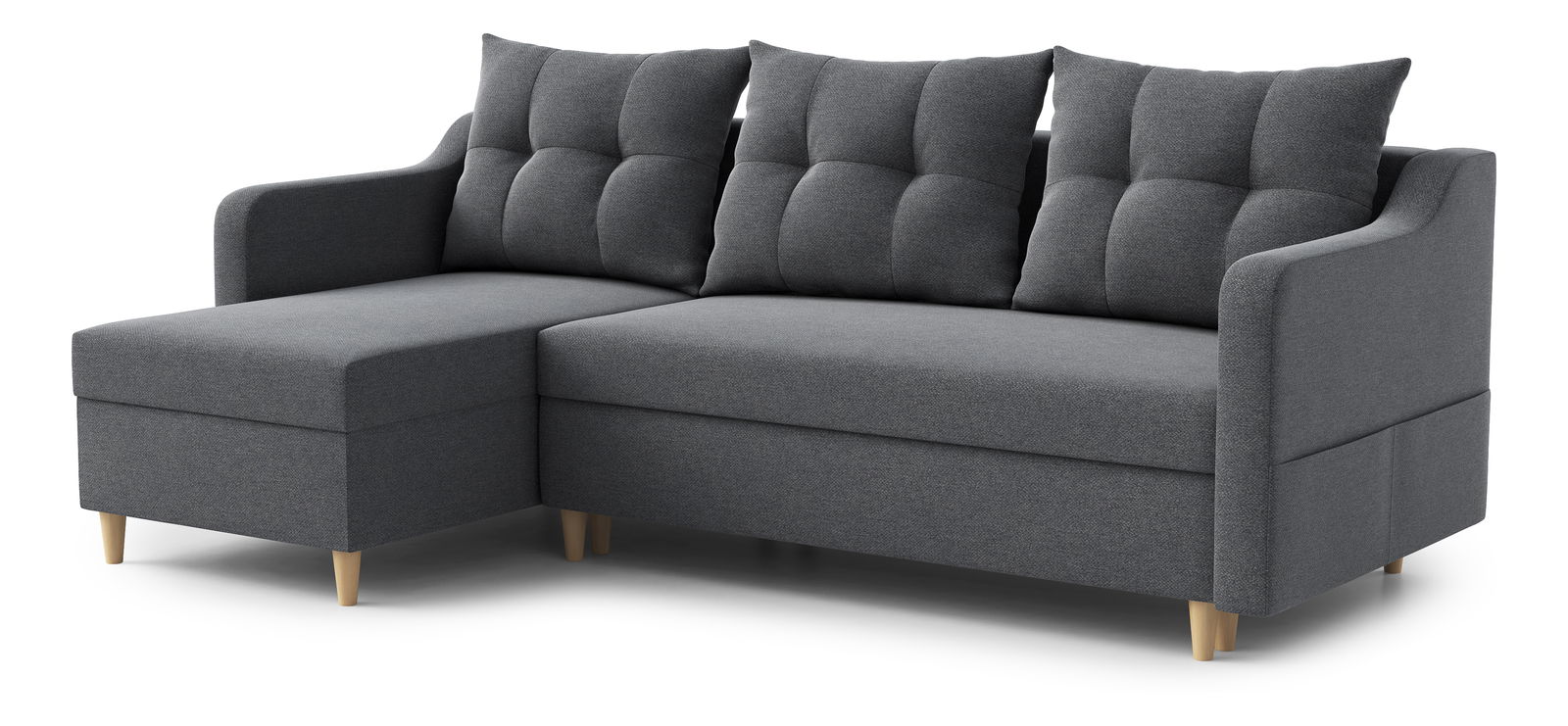 Rohová sedací souprava Lou (L) (tmavě šedá)