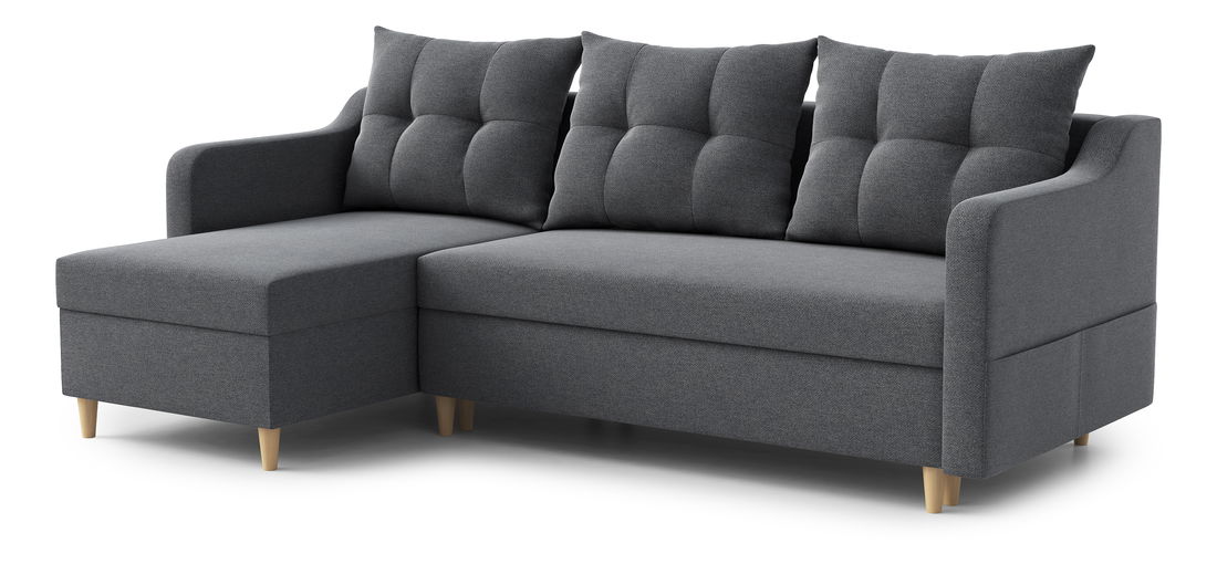 Rohová sedací souprava Lou (L) (tmavě šedá)