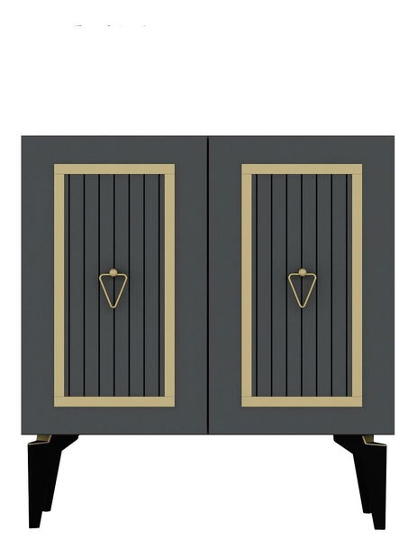 Skříňka Lideke 3 (antracit + zlatá)