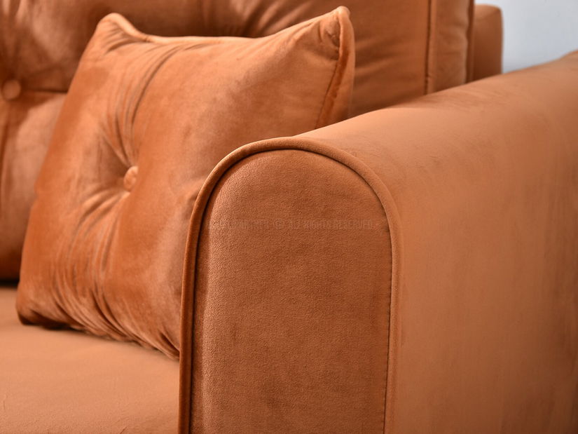 Pohovka dvousedačka Bacteria (měděná + ořech)