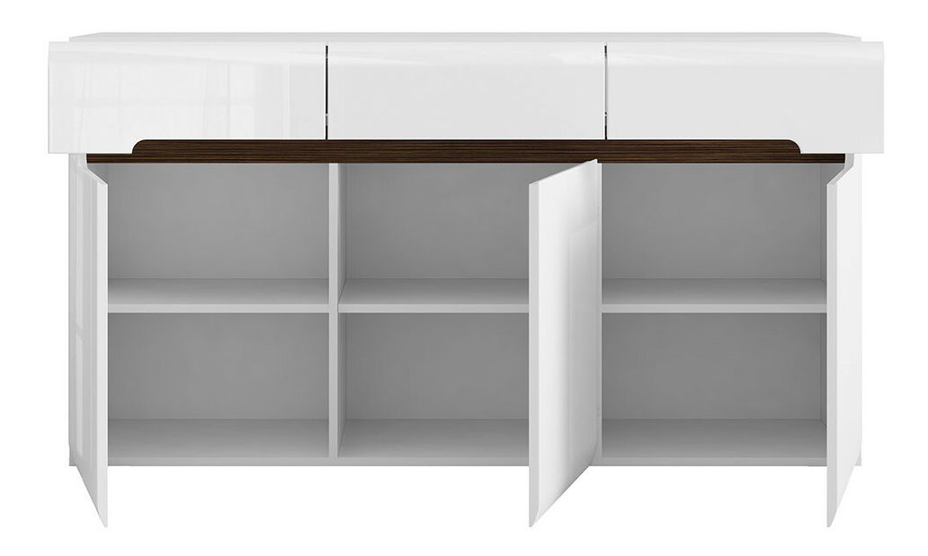 Komoda BRW Azteca Trio KOM3D3S/8/15 (bílá + lesk bílý)