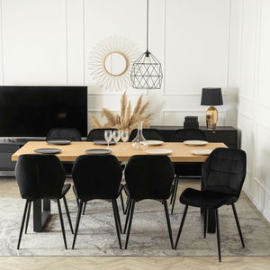 Jídelní set Ecunumici 3 (dub zlatý + černá) (pro 8 osob)