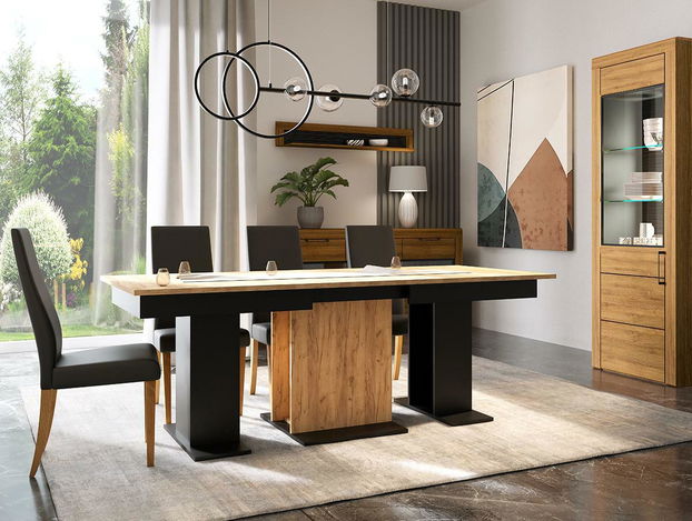 Jídelna Sorred 1 (černá + dub craft zlatý)