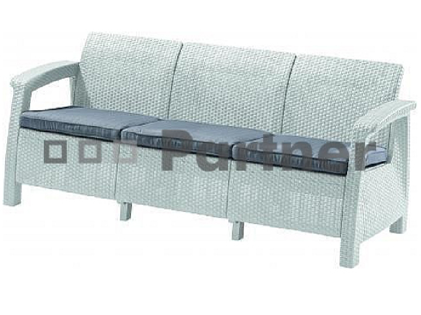 Zahradní lavička Corfu love seat max (bílá) (um. ratan)