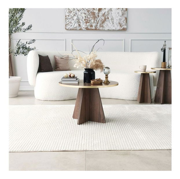 Konferenční stolek Kabivo 1 (zlatá + ořech)