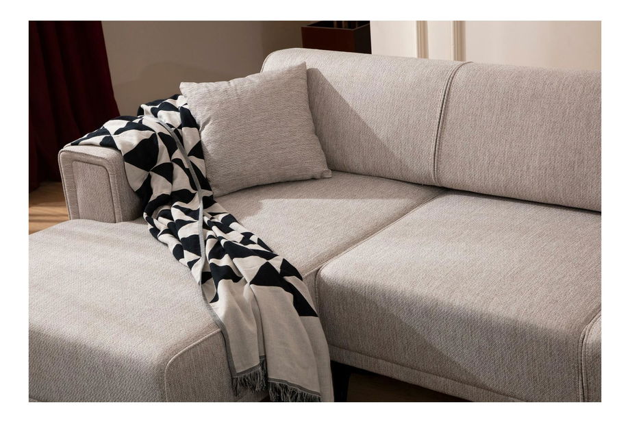 Rohová sedačka Horazotta (L) (světlohnědá + černá)