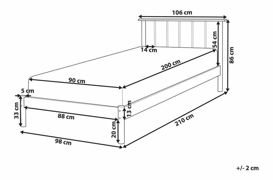 Postel 90x200 cm Barbar (světlé dřevo) (s lamelami)