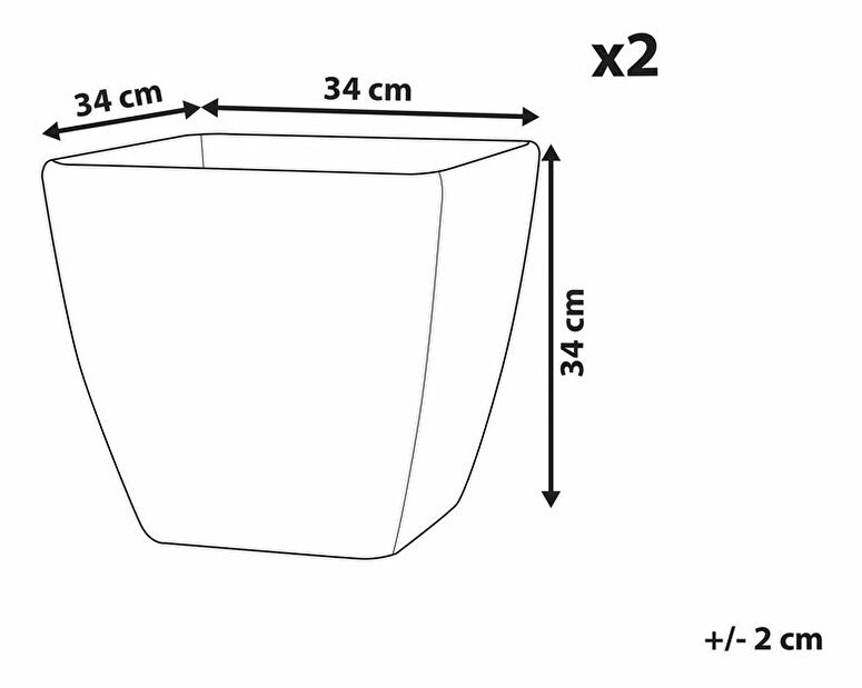 Sada 2 květináčů 34 cm Zelly (šedá)