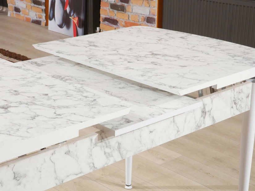 Jídelní stůl Pinava 2 (bílá + šedá) (pro 4 -6 osob)