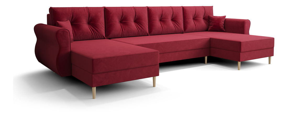Rohová sedací souprava U Arcane U (červená)