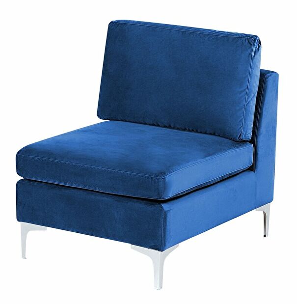 Rohová sedací souprava s taburetkou Eldridge (sametově modrá) (L)
