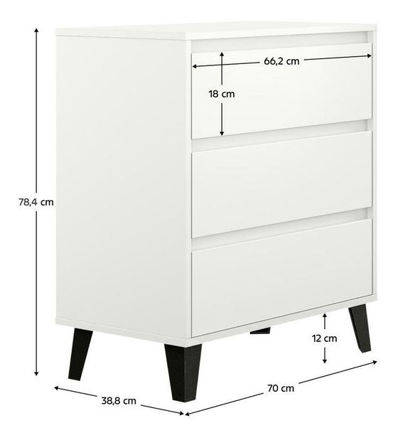 Komoda Brisas 2 (bílá + černá)