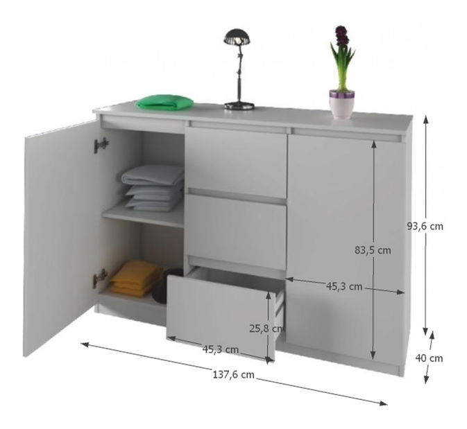 Komoda Lydus GP 03 (bílá)