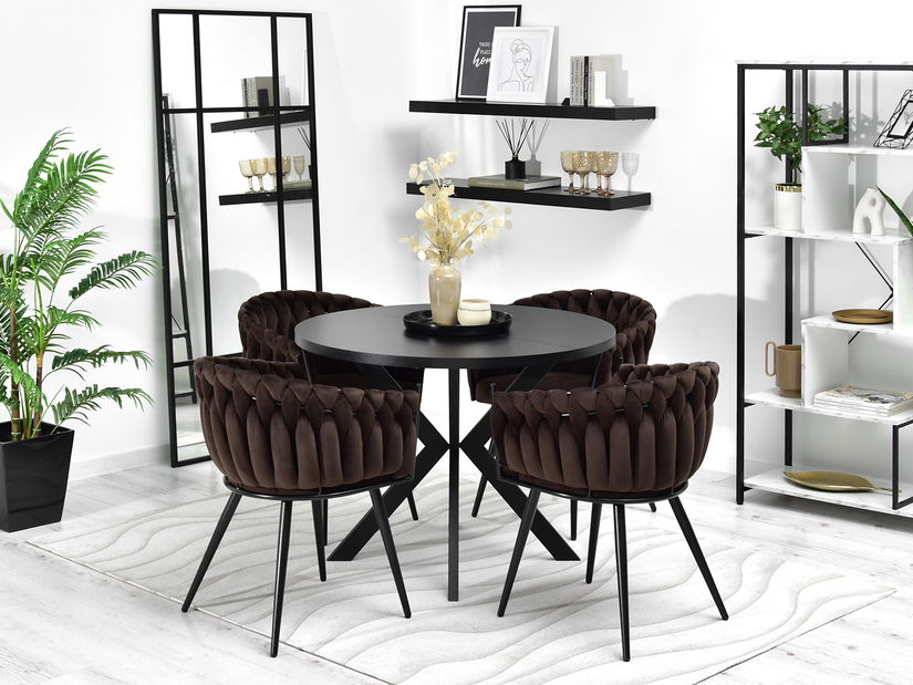 Jídelní židle Radio (hnědá + černá)