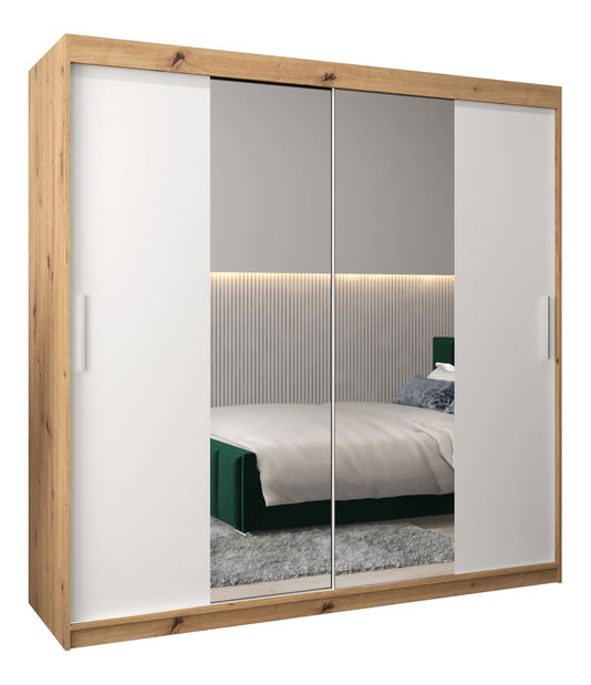 Šatní skříň 200 cm Toki 1 (Dub artisan + Bílá matná)