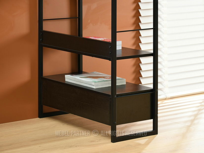 Regál Luca (černé dřevo + černá)