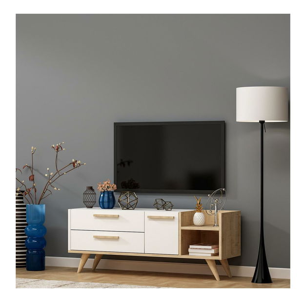  TV stolek/skříňka Movopu 3 (dub safírový + bílá)