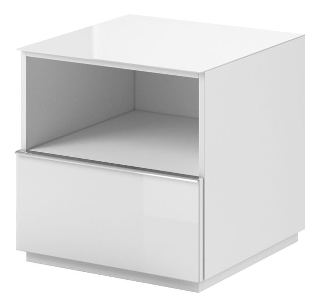 Závěsný TV stolek Henry Typ 37 (bilá + bílý vysoký lesk)