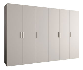 Šatní skříň 300 cm Borry 1 (kašmír + stříbrná)