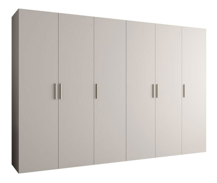 Šatní skříň 300 cm Borry 1 (kašmír + stříbrná)