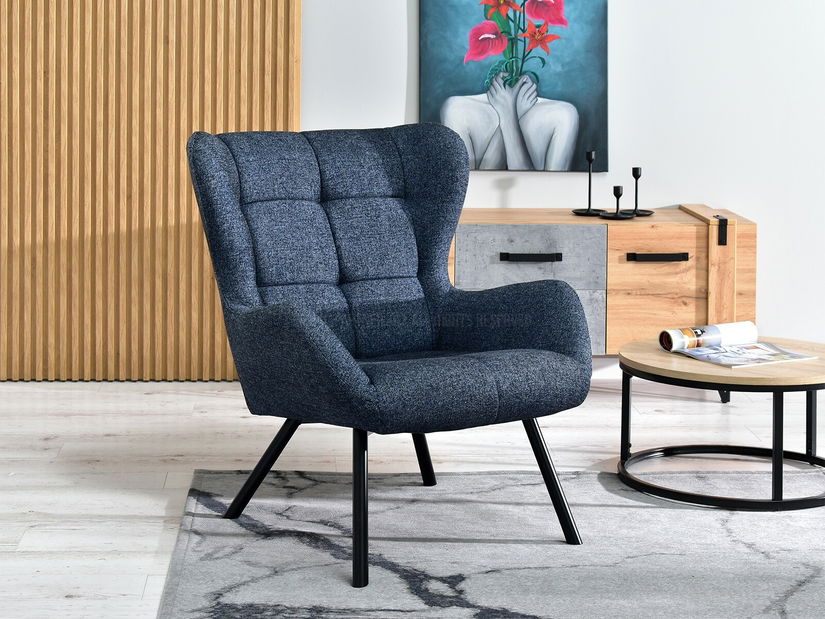 Relaxační křeslo Norweien (šedá + černá)