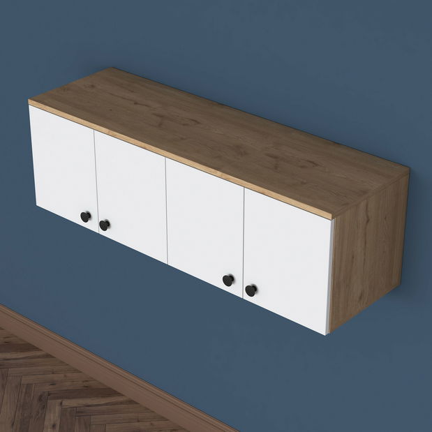 Kuchyňská horní skříňka Eano (ořech + bílá)