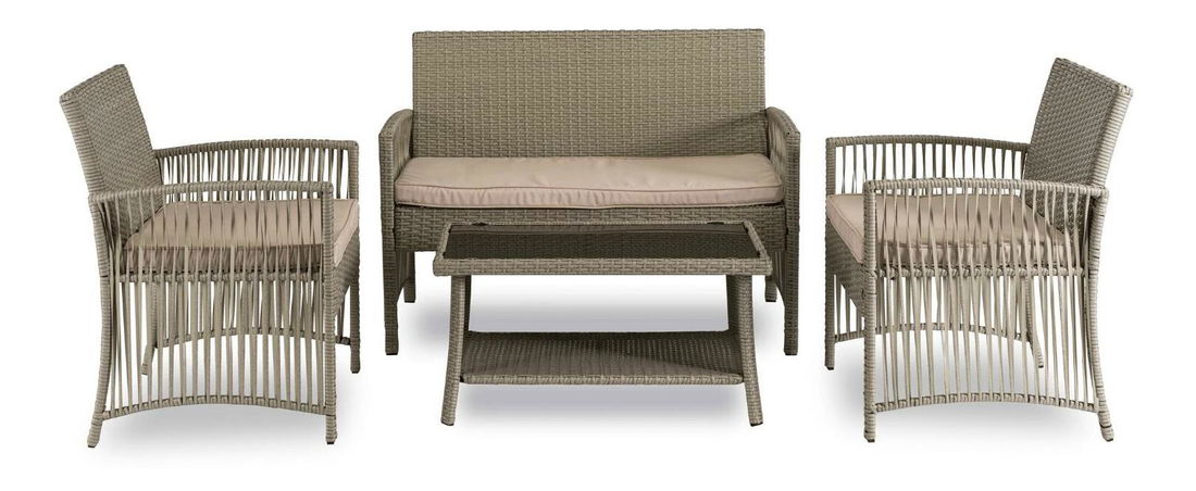 Zahradní set Frutos (šedá + béžová) (pro 4 osoby) *výprodej