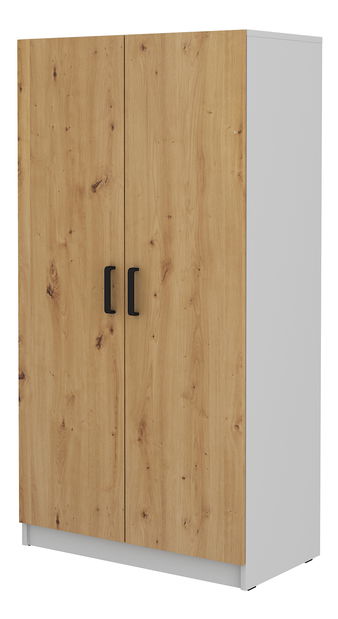 Policová skříň Mantela 107 (světle šedá + dub artisan)