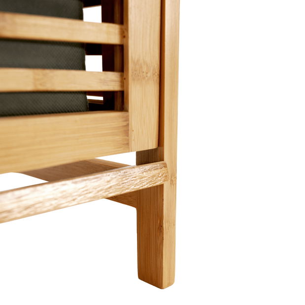 Koš na prádlo Sansal NEW (přírodní bambus + šedá)