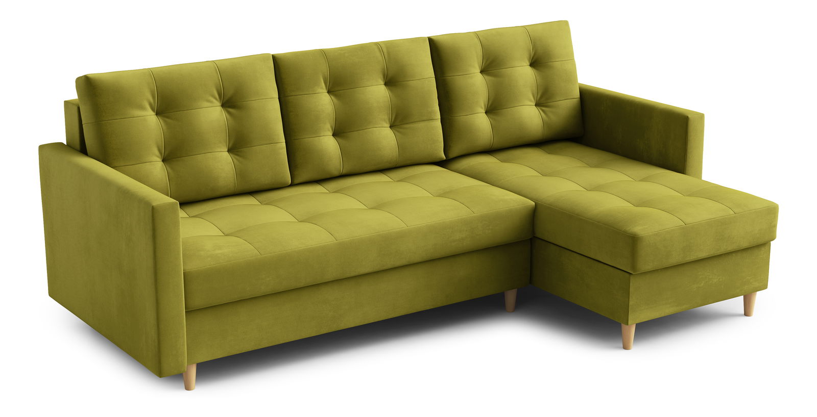 Rohová sedací souprava Divas (P) (limetková)