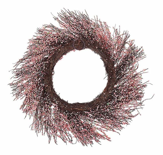 Věnec na dveře ø 50 cm Glenwood (růžová)